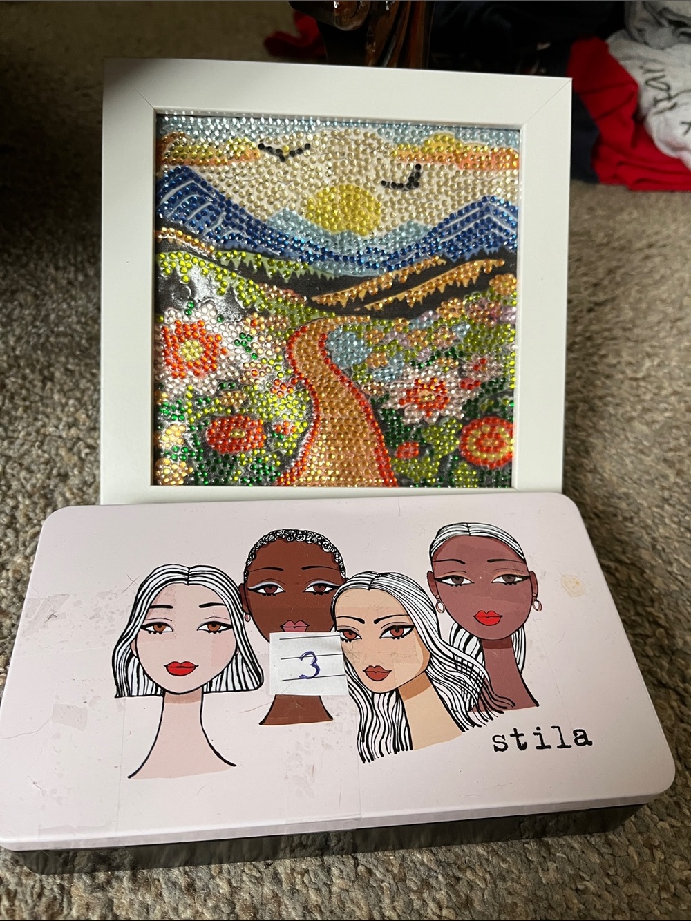 Mystery jewelry jar and diamond art painting